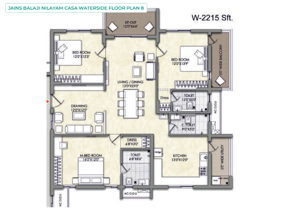 Jains Balaji Casa Waterside Floor plan